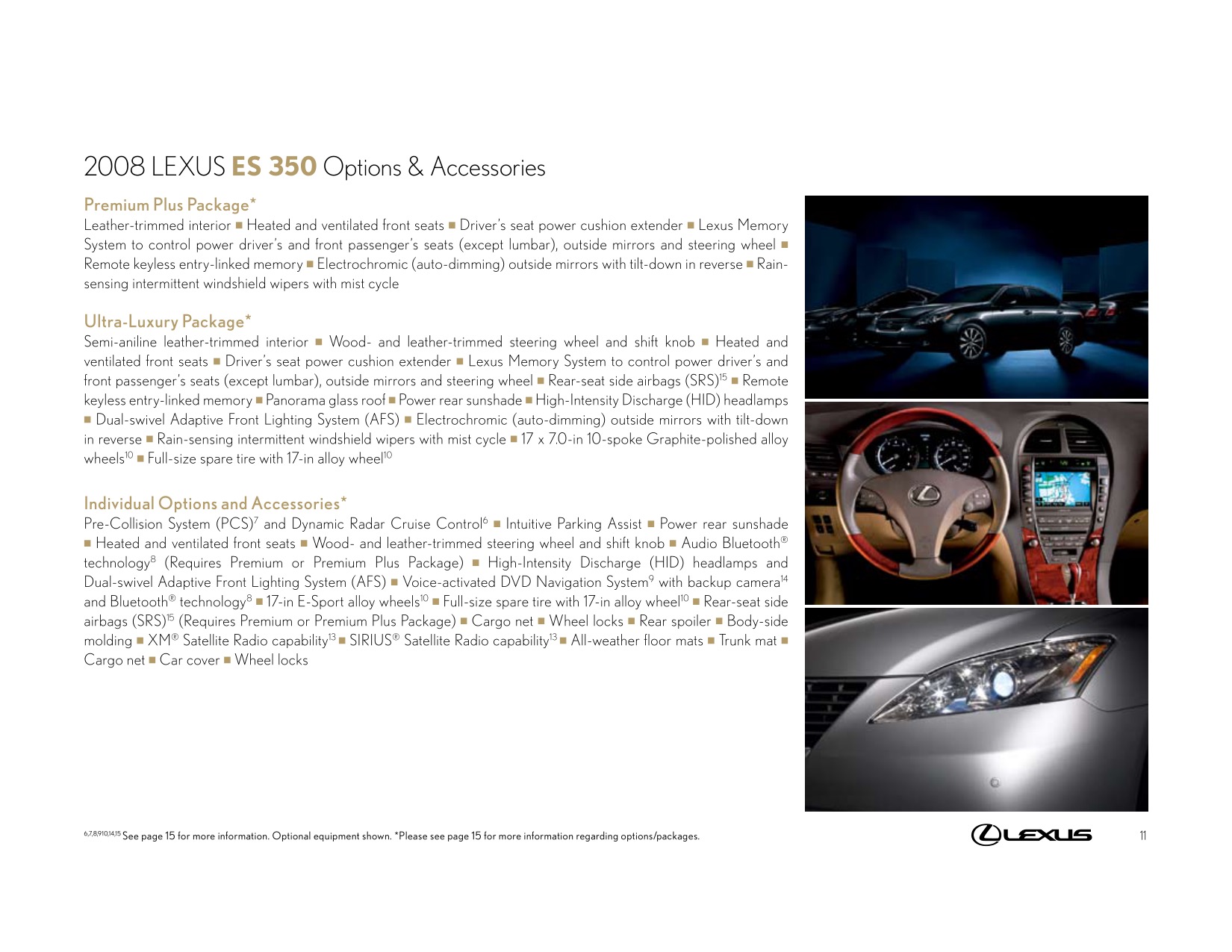 2008 Lexus ES ES330 28-page Original Car Sales Brochure Booklet 