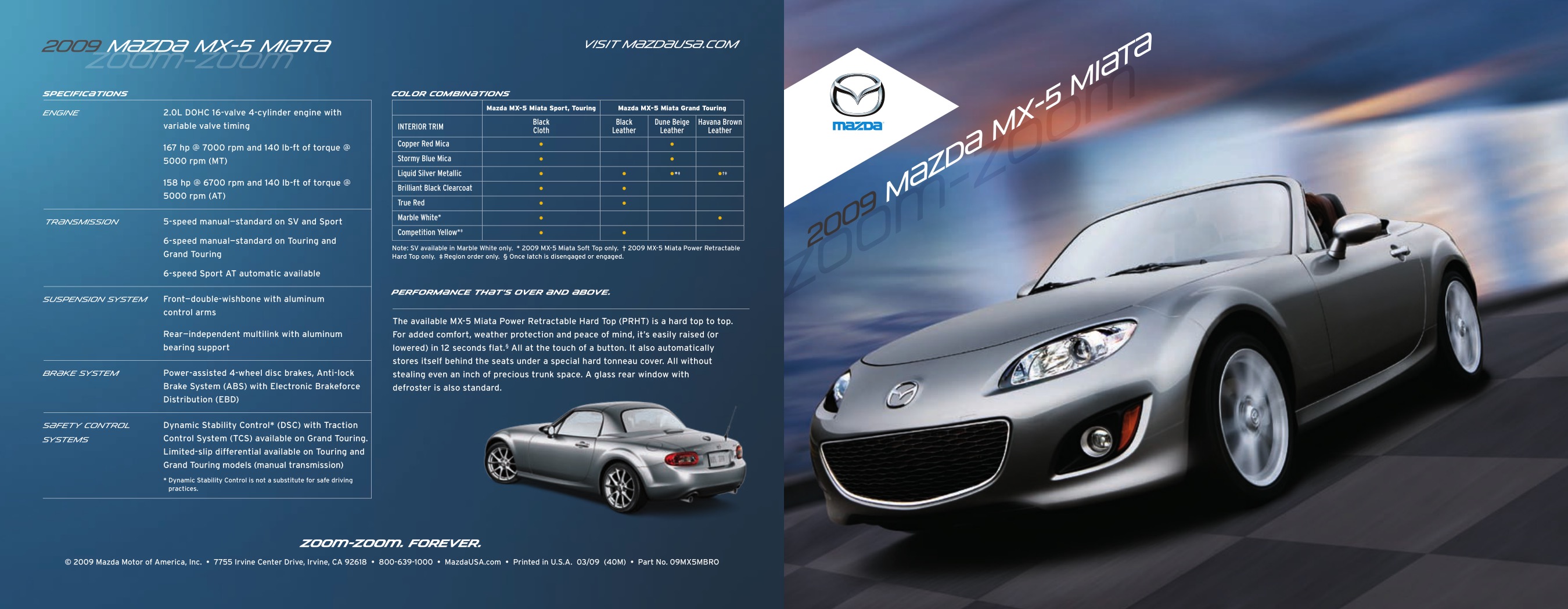 brochure originale in italiano Mazda MX-5 Miata MX5 2 pagine depliant prospekt 