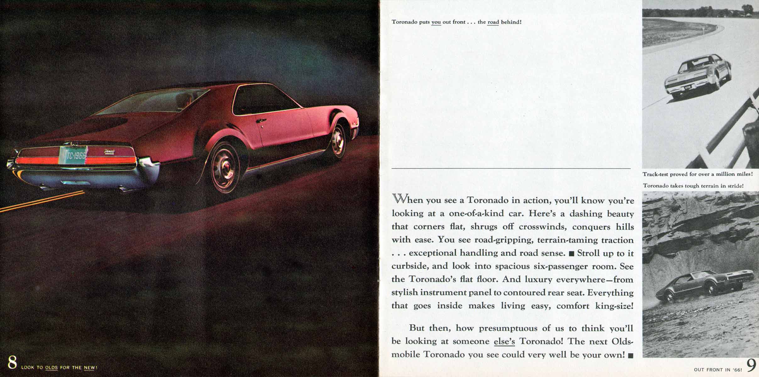 Original 1966 Oldsmobile Toronado Sales Brochure 66 Olds Roto 