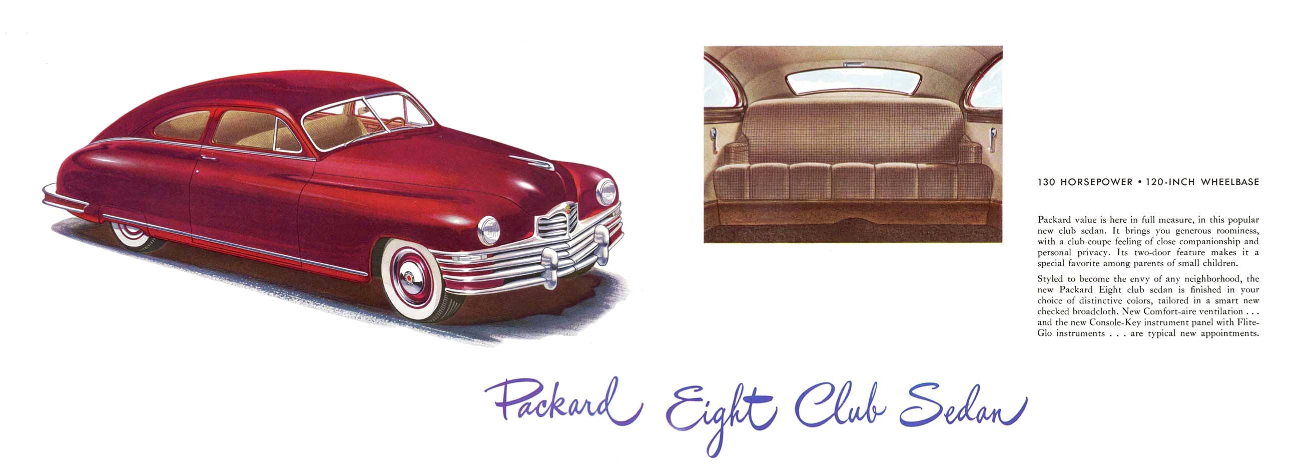 1948 Packard Super 8 and Deluxe 8 Large Color Brochure Catalog Prospekt 