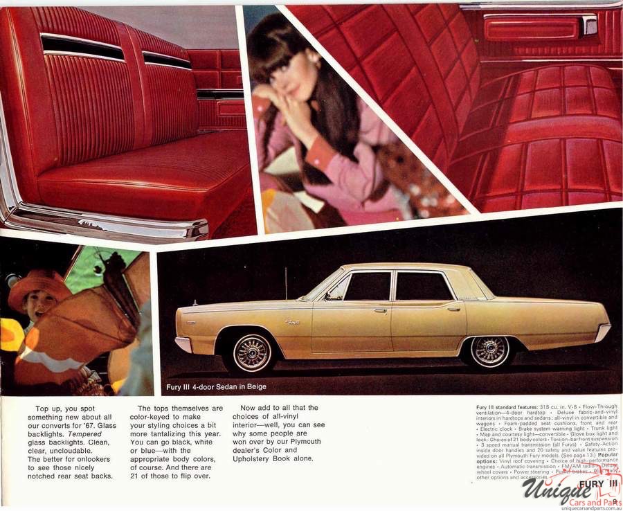 1967 Plymouth Fureur III 4-Door Hardtop Original Dealer NOS Promotionnel Postale