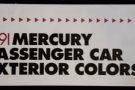 1991 MERCURY FULL-LINE PASSENGER CARS EXTERIOR COL
