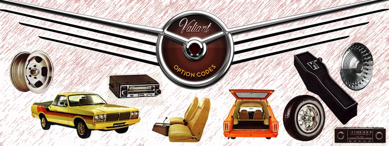 Chrysler Valiant Option Codes
