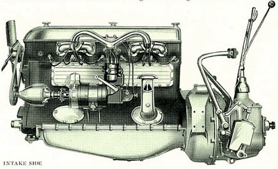 Duesenberg 4 Cylinder Engine, Intake side