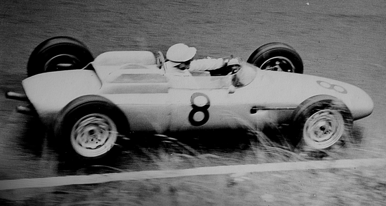 Joakim Bonnier pictured in 1962 at the wheel of a Porsche F1 804