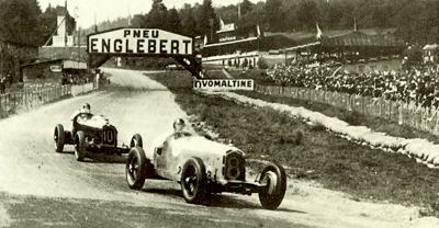 Raymond Sommer at the wheel of an Alfa Romeo in the 1933 at the Belgian Grand Prix