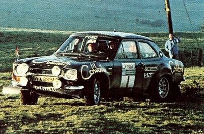 Timo Makinen at the wheel of his Escort RS, on his way to taking out the 1974 RAC Rally