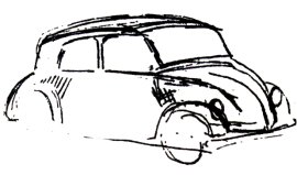 The first sketch of the Volkswagen Beetl
