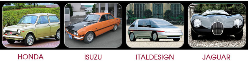 Honda, Isuzu, Italdesign, Jaguar
