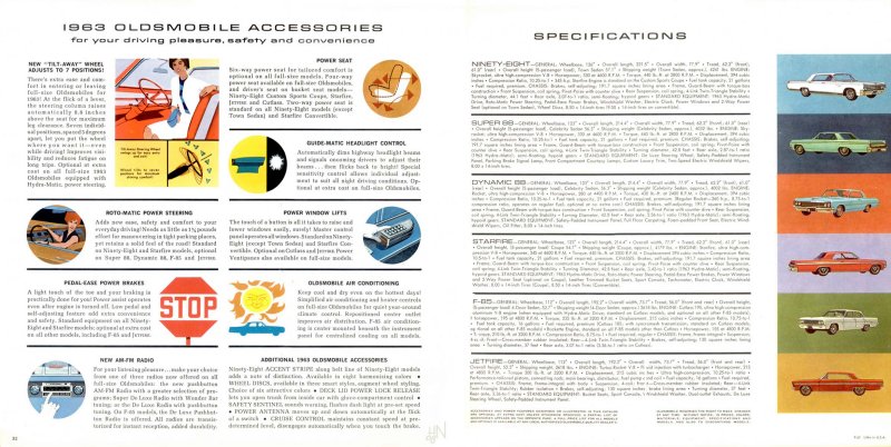 1963 Oldsmobile Accessories Specifications
